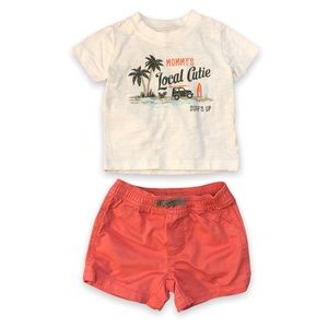 Carter’s | Baby Boy’s Slub Knit Surf Top & Matching Shorts Set | size 6M